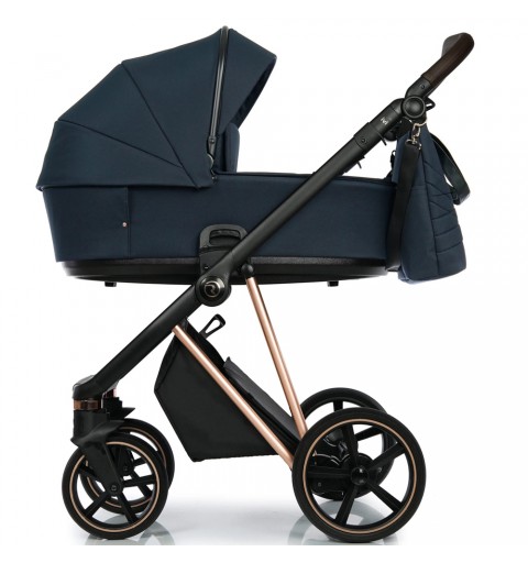 Roan IVI 2.0 - wózek wielofunkcyjny, zestaw 2w1 z opcją 3w1 i 4w1 | Mystic Blue Rose Gold